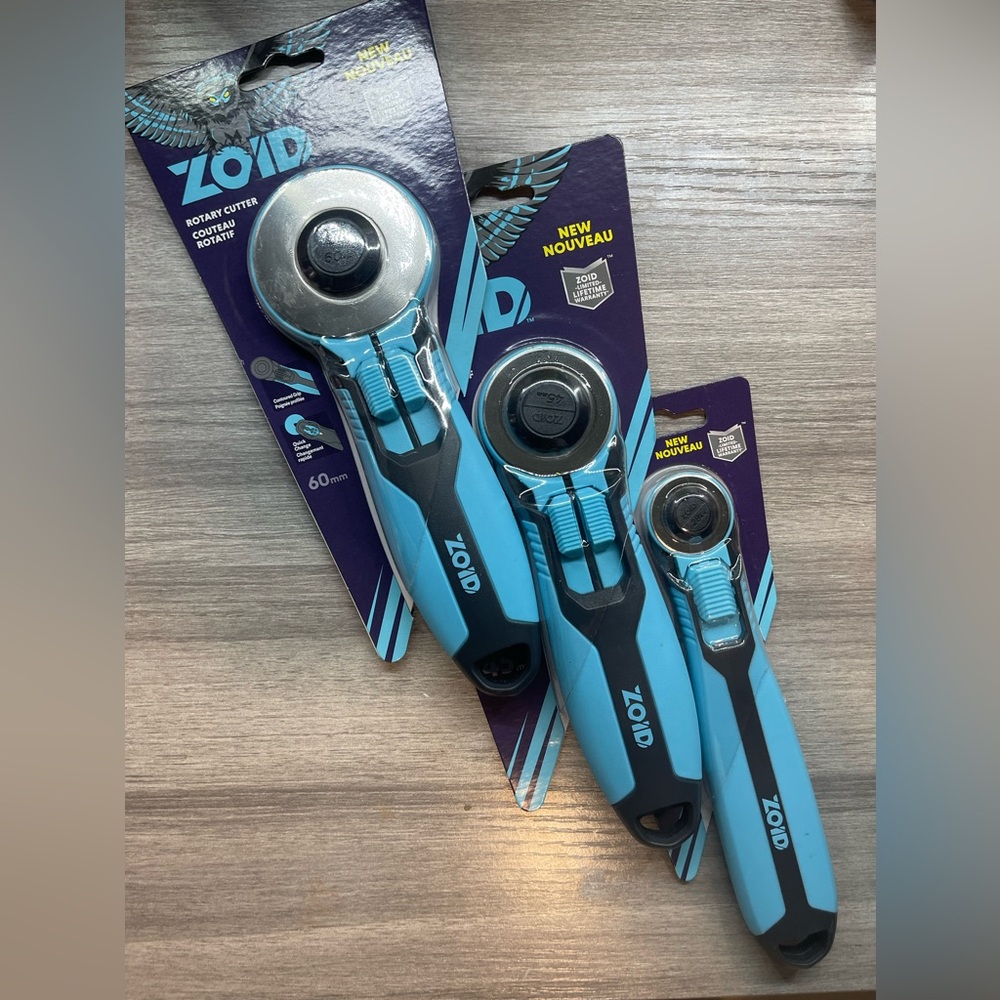 ZOID rotary cutters with grip, 3 pack